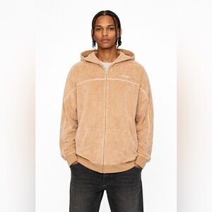PHAT FARM - Terry Cloth Zip-Up Hoodie | Peach Y2K Streetwear Essential